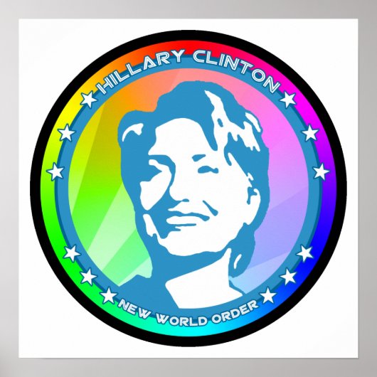 Poster hillary clinton. arc-en-ciel. (Devant)