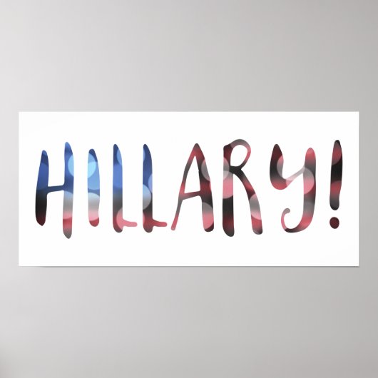 Poster Hillary Clinton bokeh (Devant)
