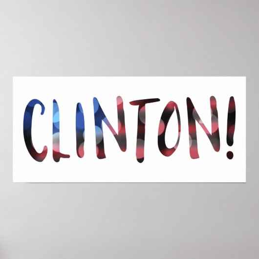 Poster Hillary Clinton bokeh (Devant)