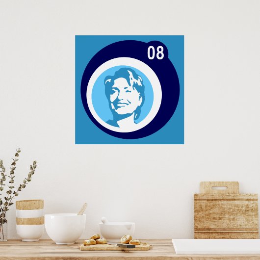 Poster hillary clinton : bulles bleues : (Cuisine)