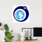 Poster hillary clinton : bulles bleues : (Bureau à domicile)