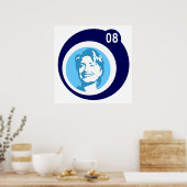 Poster hillary clinton : bulles bleues : (Cuisine)