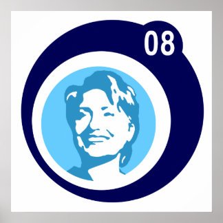 Poster hillary clinton : bulles bleues :
