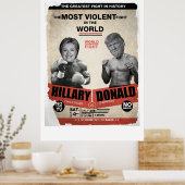 Poster Hillary Clinton contre Donald Trump 2016 (Cuisine)