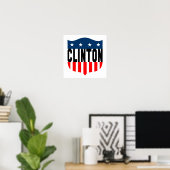 Poster hillary clinton étoiles et rayures (Bureau à domicile)