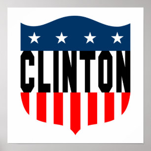Poster hillary clinton étoiles et rayures