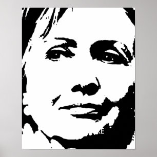 POSTER HILLARY CLINTON INK ART