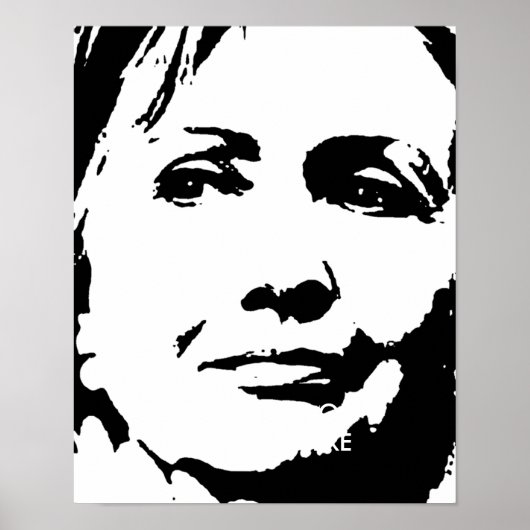 POSTER HILLARY CLINTON INK ART (Devant)