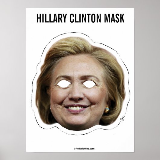 Poster Hillary Clinton - Masque (Devant)