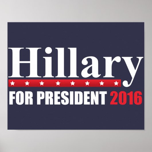 Poster Hillary Clinton pour le président (Devant)