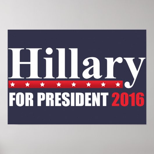Poster Hillary Clinton pour le président (Devant)