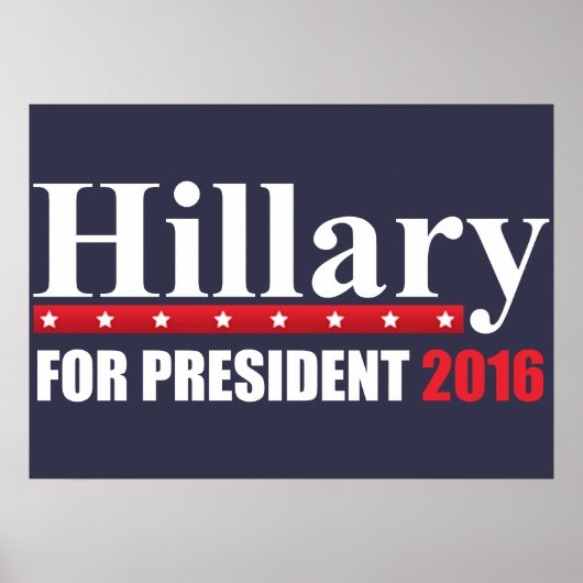 Poster Hillary Clinton pour le président (Devant)