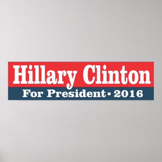 Poster Hillary Clinton pour le président 2016 (Devant)