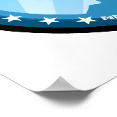 Poster hillary clinton : rayons bleus : (Coin)