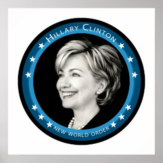 Poster hillary clinton : rayons bleus :