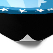 Poster hillary clinton : rayons bleus : (Coin)