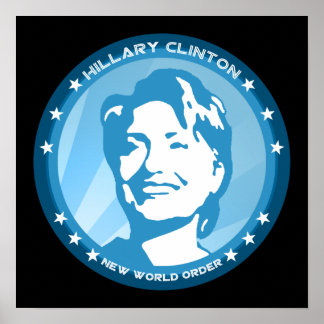 Poster hillary clinton : rayons bleus :