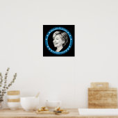 Poster hillary clinton : rayons bleus : (Cuisine)