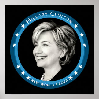 Poster hillary clinton : rayons bleus :