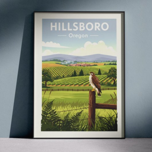 Poster Hillsboro Oregon vintage