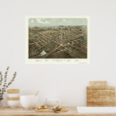 Poster Hillsdale, MI Carte panoramique - 1866 (Cuisine)