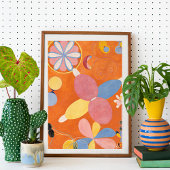 Poster Hilma af Klint Orange Art Abstrait