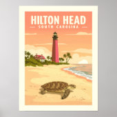 Poster Hilton Head Caroline du Sud vintage (Devant)