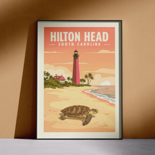 Poster Hilton Head Caroline du Sud vintage