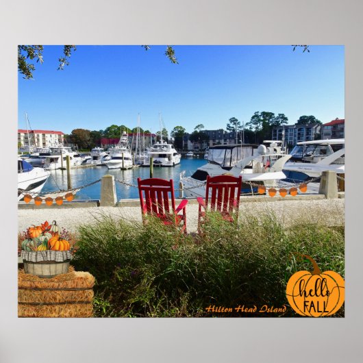 Poster Hilton Head Island Harbour Town Marina Bonjour Aut (Devant)
