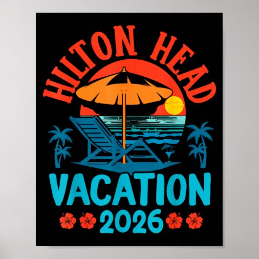 Poster Hilton Head South Carolina 2026 Family Vacation Be (Devant)