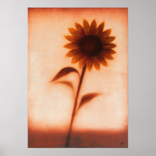 Poster Himawari Tournesol Abstraction Florale Japonaise
