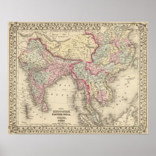 Poster Hindoostan, Inde, Chine, Tibet 2 (Devant)