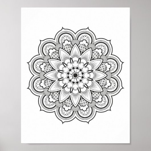 Poster Hindouisme Bouddhisme Mandala de l'étoile  (Devant)