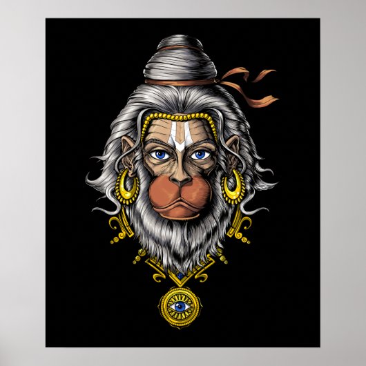 Poster Hindu God Hanuman (Devant)