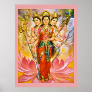 Poster Hindu Trois Déesses Grande toile Imprimée
