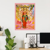 Poster Hindu Trois Déesses Grande toile Imprimée (Bureau à domicile)