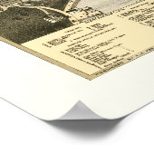 Poster Hingham, MA Carte panoramique - 1885 (Coin)