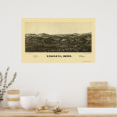 Poster Hinsdale, MA Carte panoramique - 1887 (Cuisine)