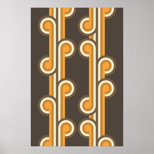 Poster Hip Abstrait Wave Curls Fusion Industrielle Art (Devant)