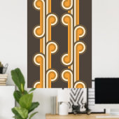 Poster Hip Abstrait Wave Curls Fusion Industrielle Art (Bureau à domicile)