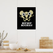 Poster Hip Hip Hooray drôle Anatomie Pun Dark BG (Cuisine)