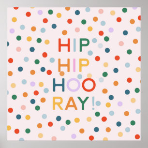 Poster Hip Hip Hooray Fêtes d'anniversaire