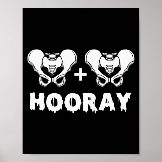 Poster Hip Hip Hooray Funny Anatomy Pun Skeleton Bone (Devant)