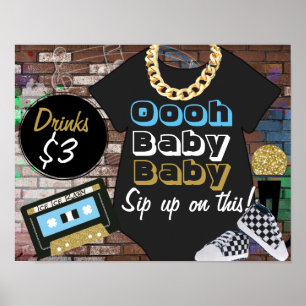 Poster Hip hop {BOY} Baby shower-Oooh Baby-Bar Signal