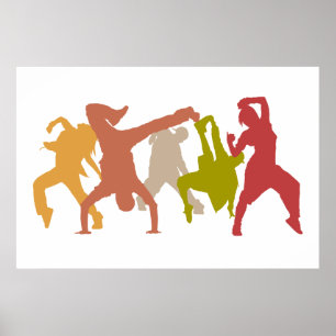 Poster Hip Hop Dancers Illustration