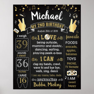 Poster Hip hop Deuxième anniversaire signe jalon