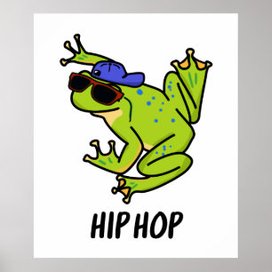 Poster Hip hop Funny Hopping Frog Pun
