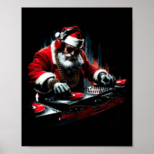 Poster Hip hop Père Noël Dj Noël 1