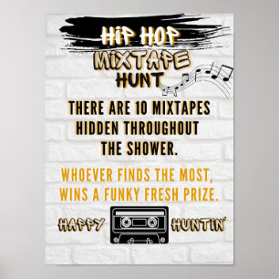 Poster Hip hop rétro Mixtape Hunt Urban Party Jeu