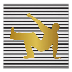 Poster Hip hop Urban Dance Boy Stripes noir blanc